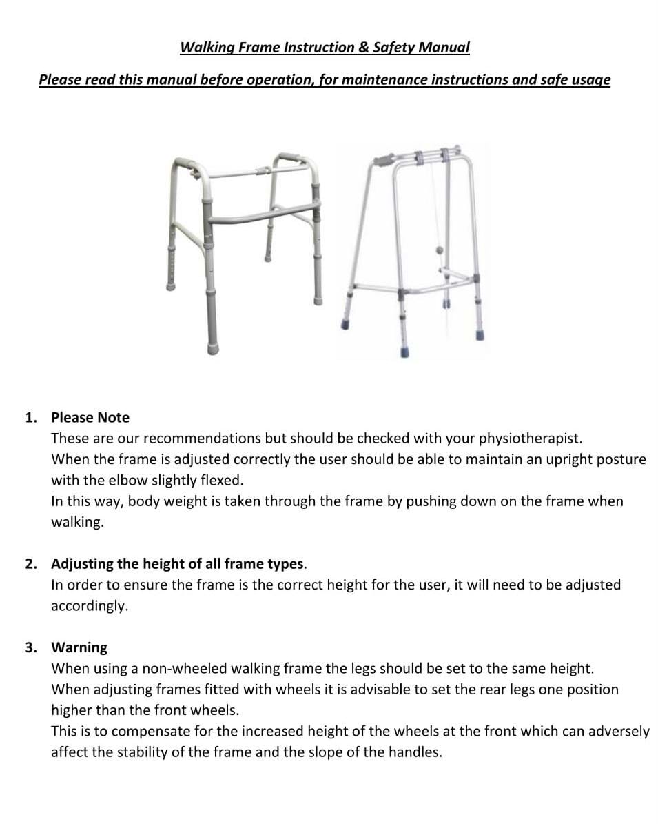 Walking Frame Height Adjustable Aluminum