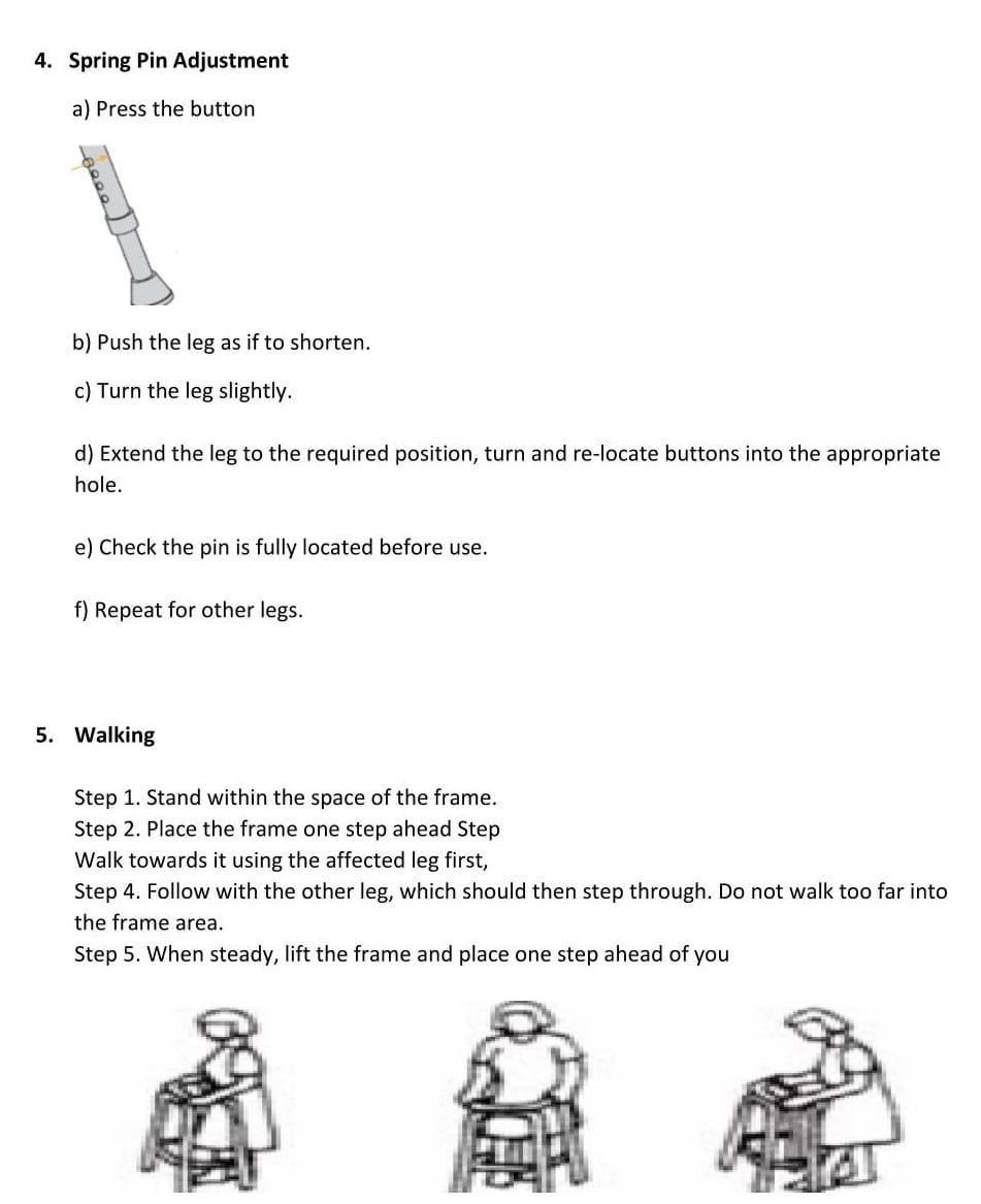 Walking Frame Height Adjustable Aluminum